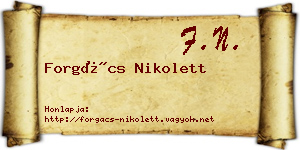 Forgács Nikolett névjegykártya