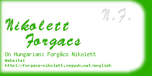 nikolett forgacs business card
